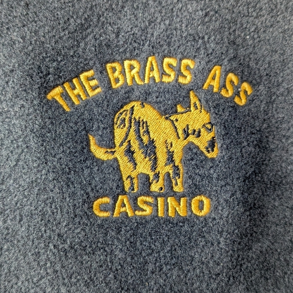NWT Baru Sports Weather Perfect Brass Ass Casino Fleece Zip Front Vest Size XL - Picture 2 of 7